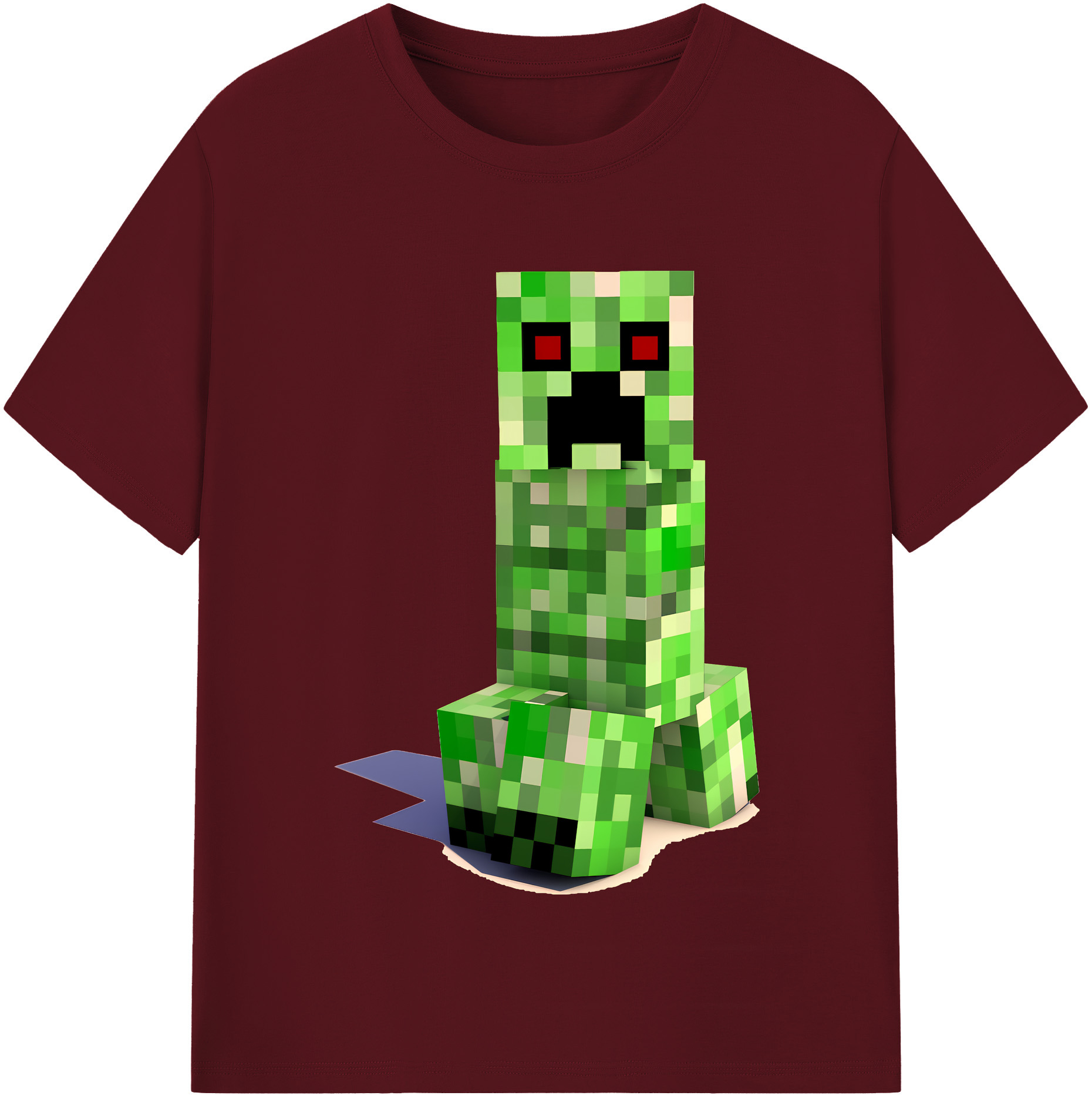 （画像用） マインクラフト ブロックの世界 Minecraft MC Block world 綿100％半袖Tシャツ（フロントプリント）